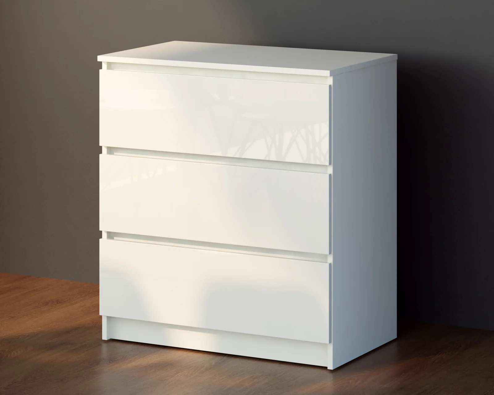 Comoda Aria 3 sertare Alb 70x40x77 cm [5]