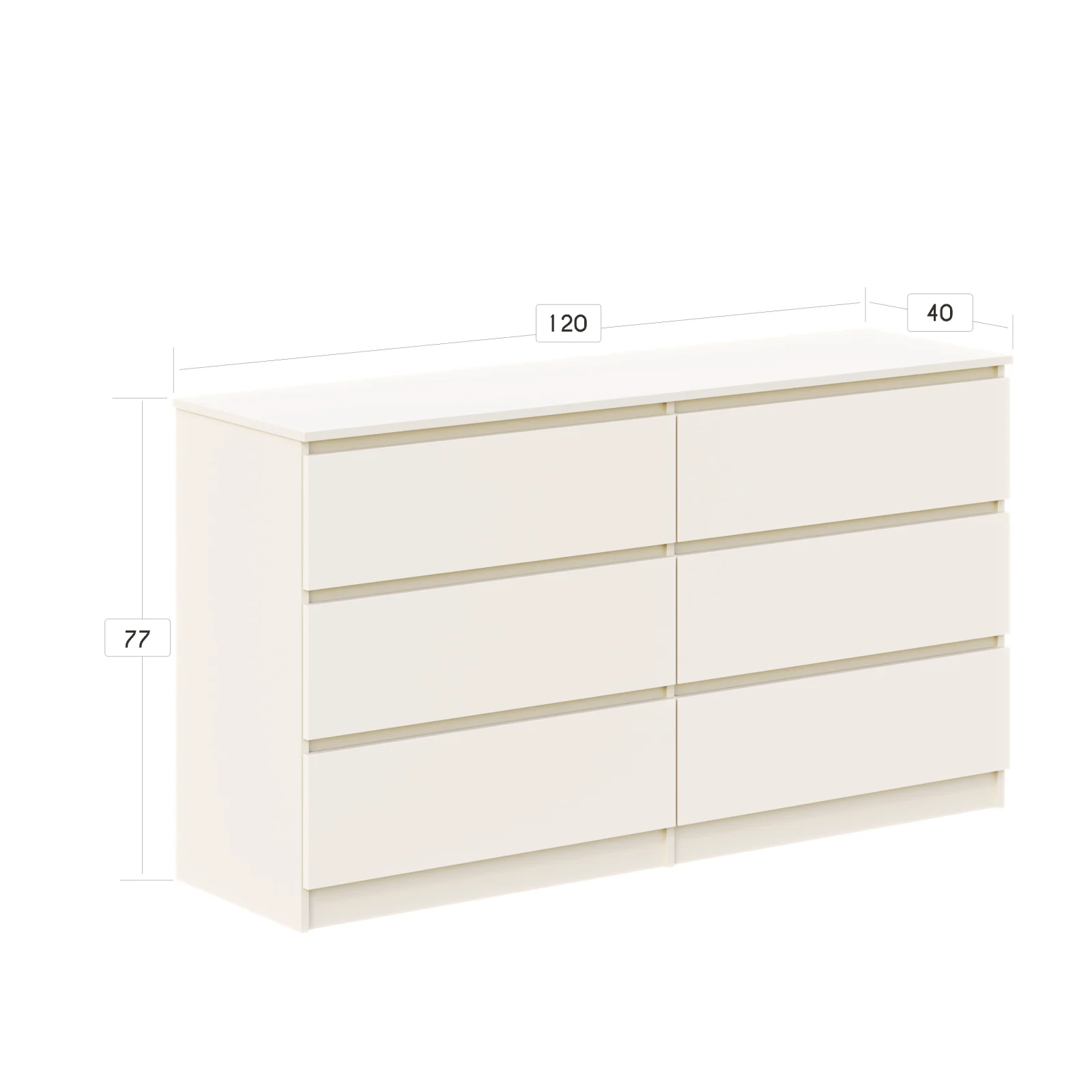 Comoda Aria 8 sertare Alb 120x40x97cm [9]