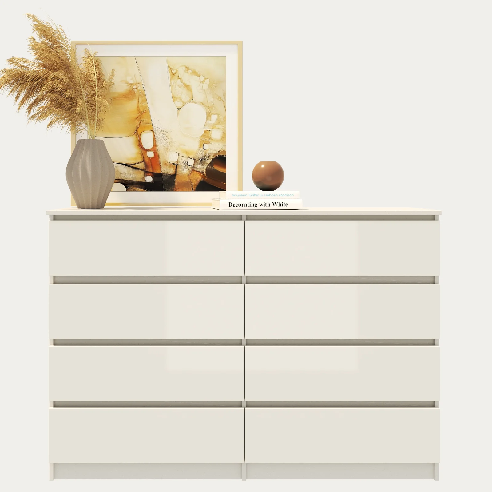 Comoda Aria 8 sertare Alb 120x40x97cm [7]