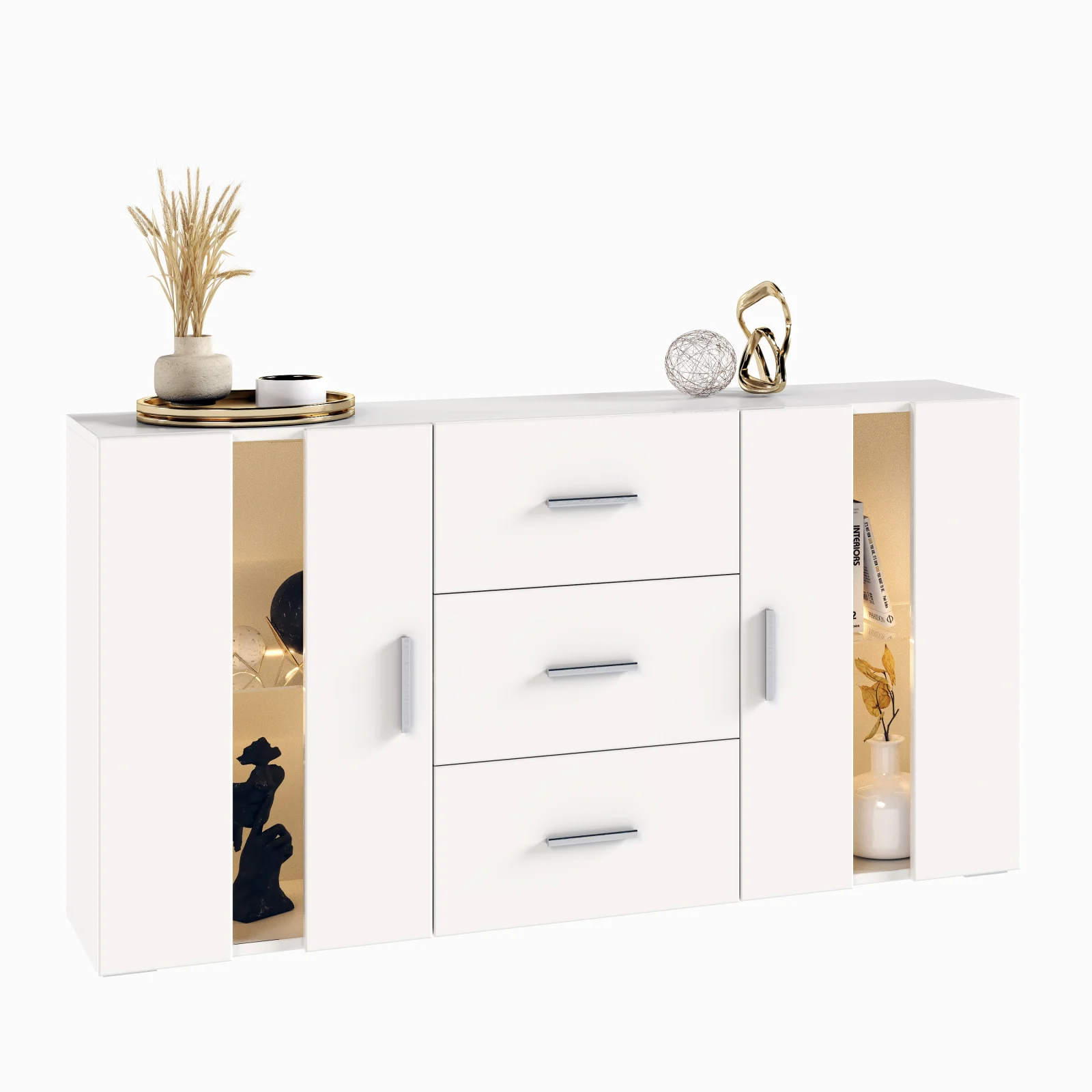 Comoda Aria Lux Alb 135x32x72cm [7]