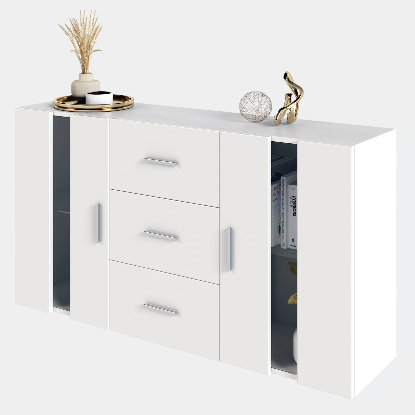 Comoda Aria Lux Alb 135x32x72cm [9]