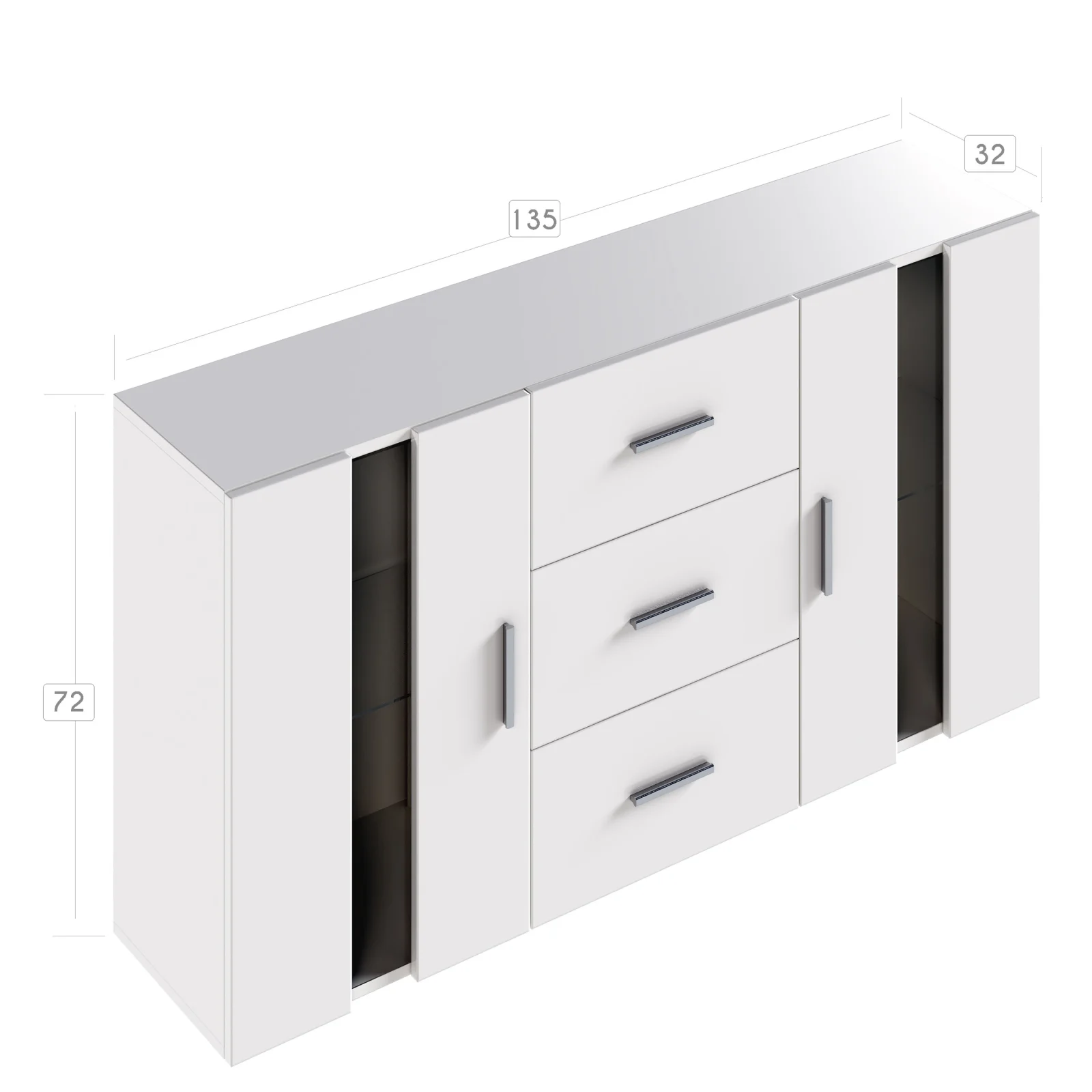 Comoda Aria Lux Alb 135x32x72cm [10]