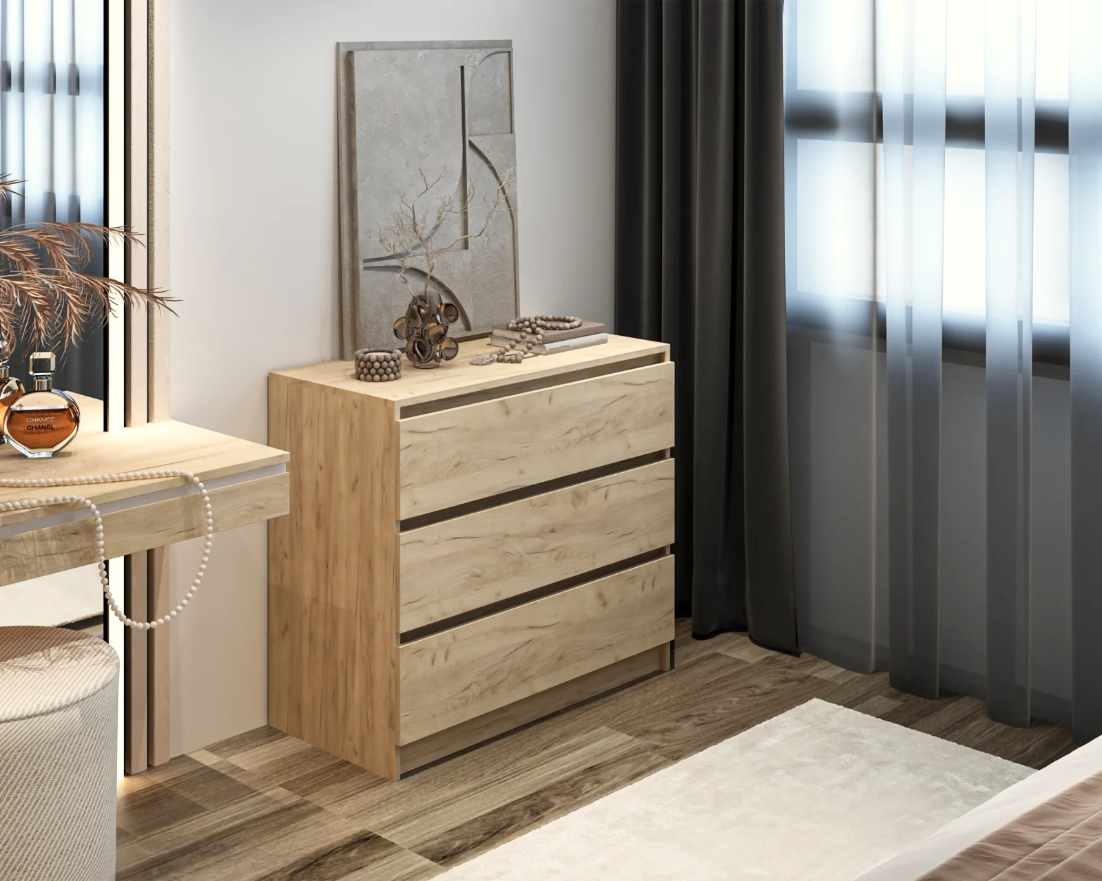 Comoda Crina 3S Stejar K003 90x44x80 cm [3]