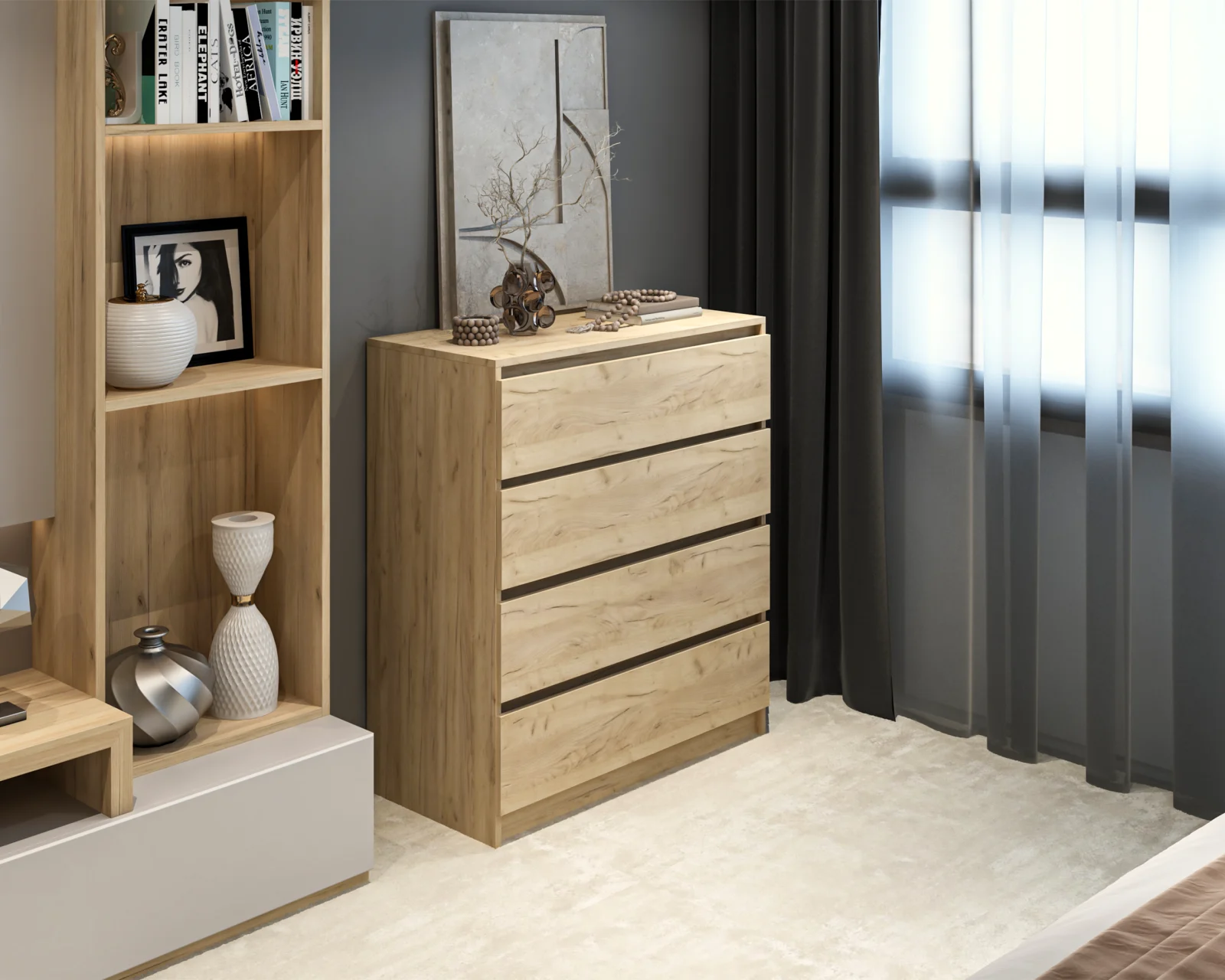 Comoda Crina 4S Stejar K003 90x44x103cm [2]