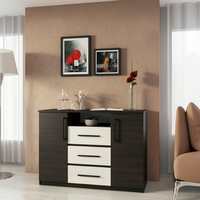 Comoda Maya Wenge Acril Alb 120x45x86 cm [2]