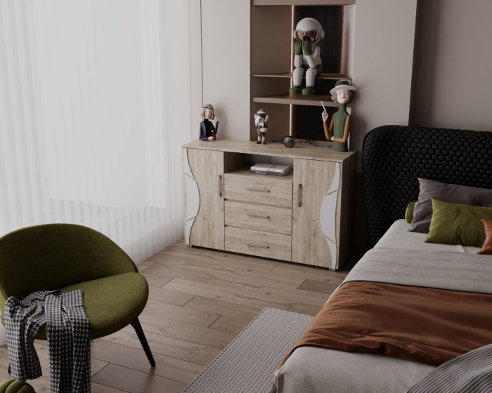 Comoda Laguna RO Stejar K002 135x40x84 cm [5]