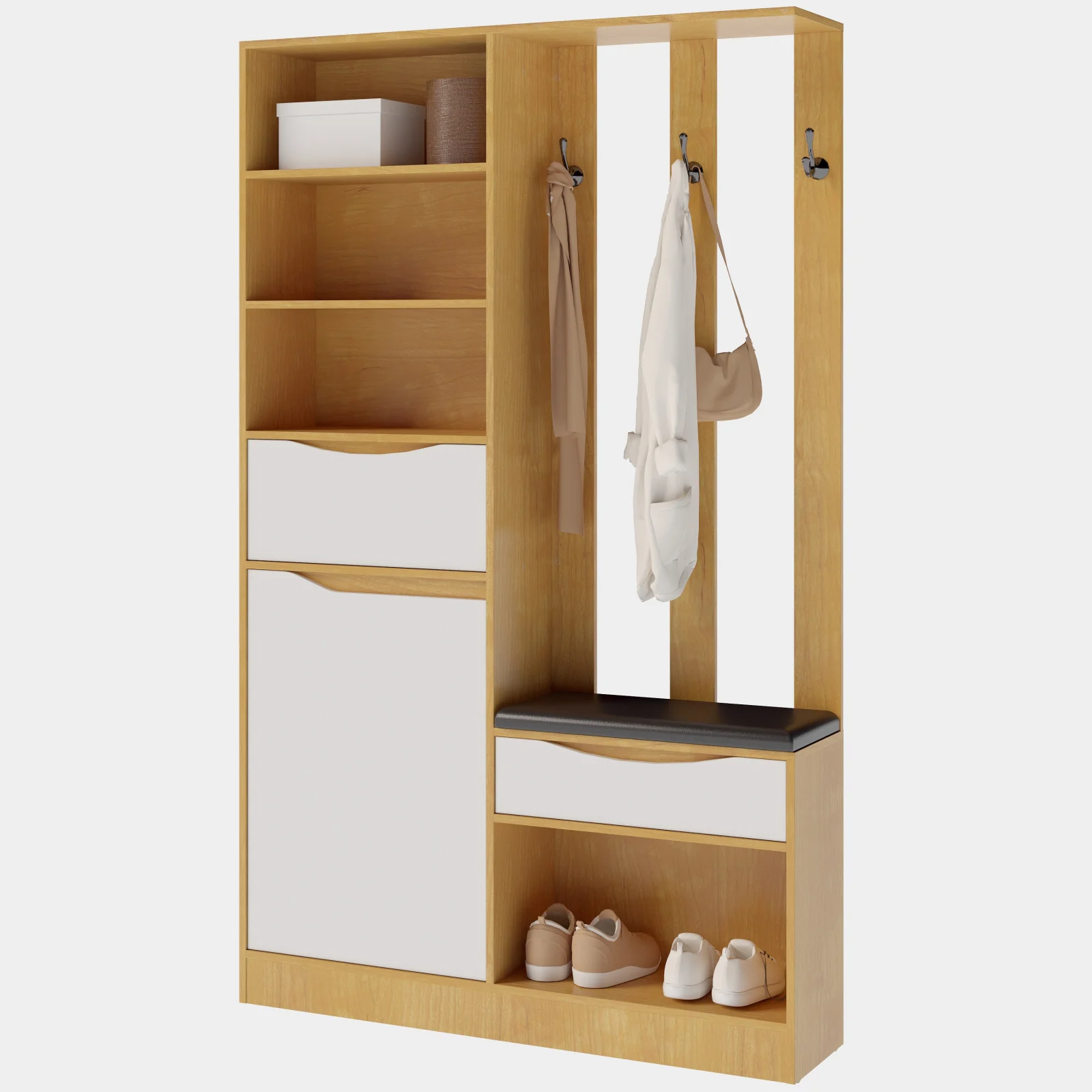 Cuier Luxor Cires/Alb 120x30x200 cm [8]