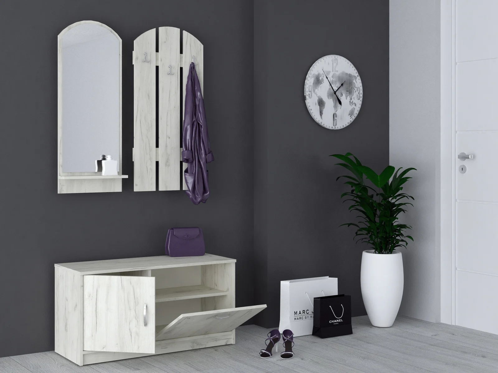 Cuier Nico Ro Stejar K001 100x36x150cm [2]