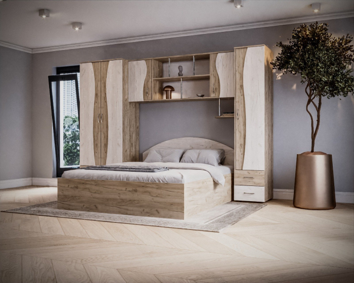 Dormitor Tineret cu D2 262x51x200 cm K002/K001 [3]