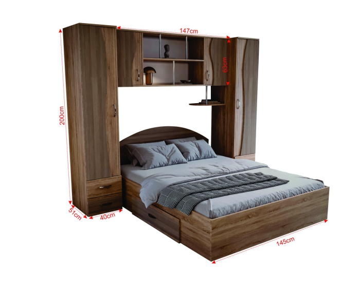 Dormitor Tineret Sonoma/Truffe 227x51/205x200 cm [9]