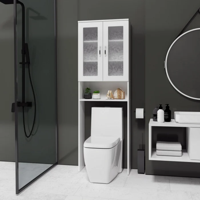 Dulap baie 2U Alb 60x22x190 cm [2]