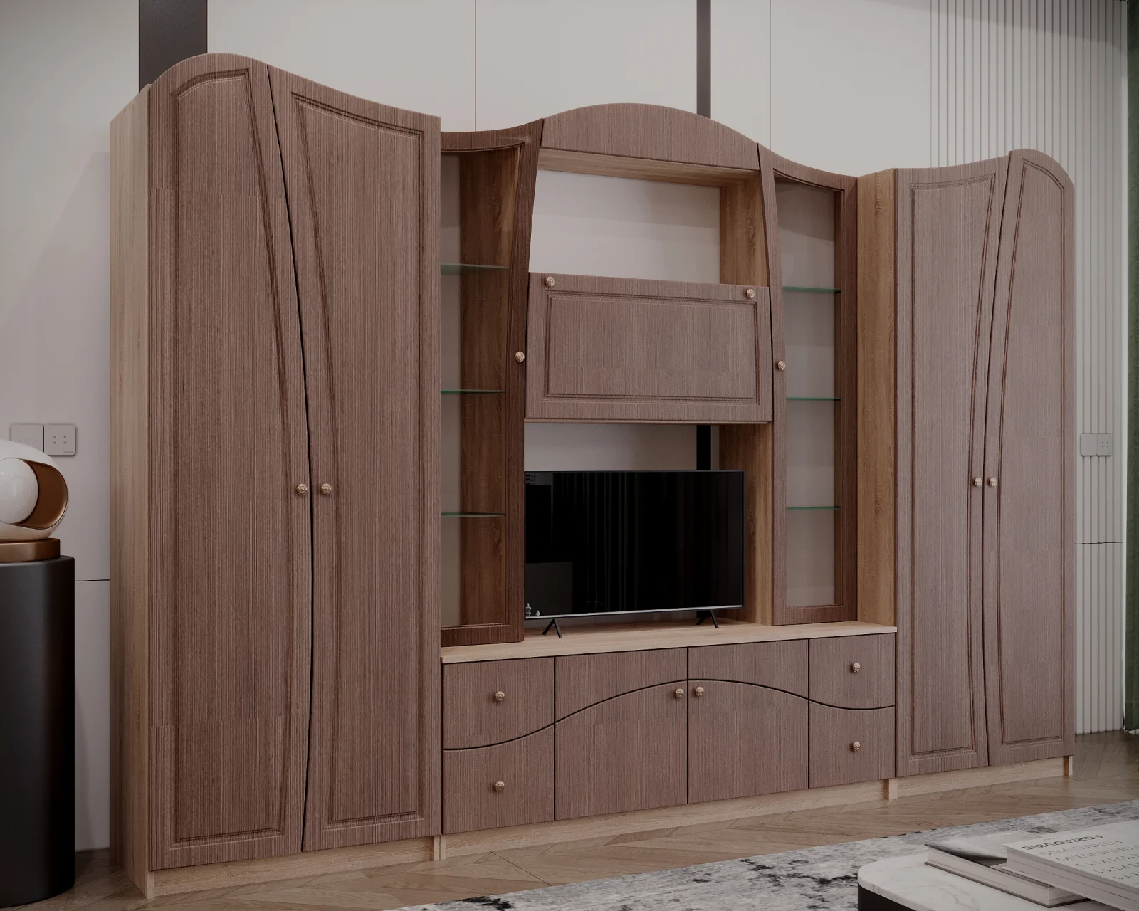 Living Boem 320x50x208cm Sonoma+Fino Bronze [3]