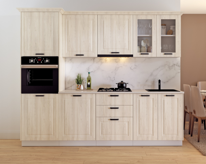 Mobilă Bucătărie Athena MDF Lemn Alb 266x223x60 cm [2]