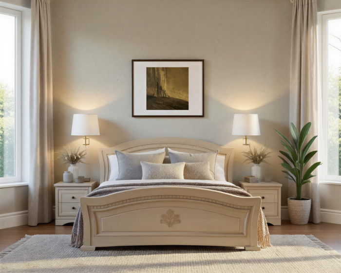 Pat cu 2 noptiere Milano Mesteacăn [4]