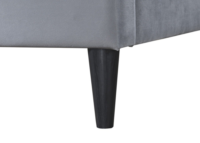 Pat tapițat Chelsea cadru din lemn cu somieră fixă Gri 160x200 cm [6]