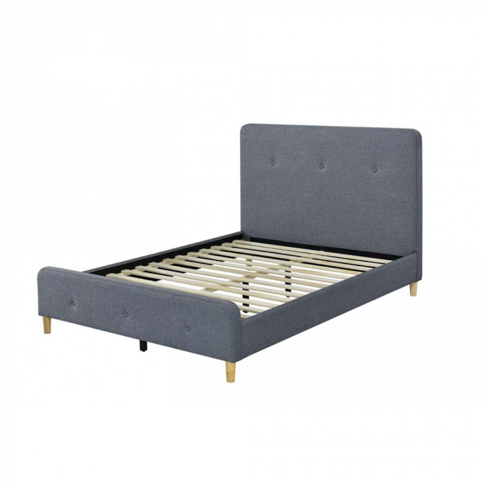 Pat tapitat Colon cu suport saltea inclus Gri  90x200cm [6]