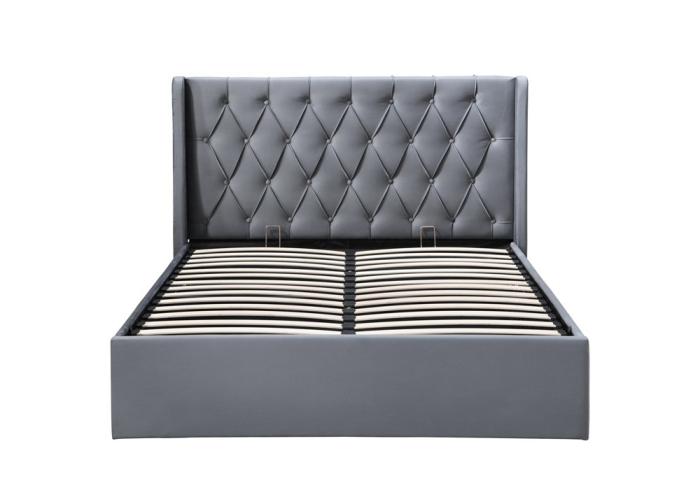 Pat tapițat Prestige 1 cu spațiu de depozitare Gri 180x200 cm [5]