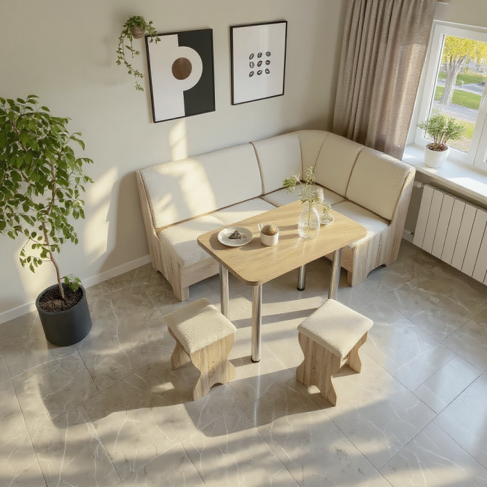 Set coltar bucatarie Tunis cu masa si 2 tabureti Sonoma Fildes [2]