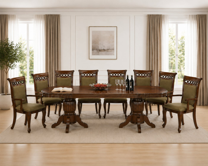 Set masa ACELIA cu 10 Scaune Antique Cherry [3]