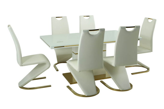 Set masa DA1128G + 6 SCAUNE DA2626G,160x90x75 cm GOLD [2]