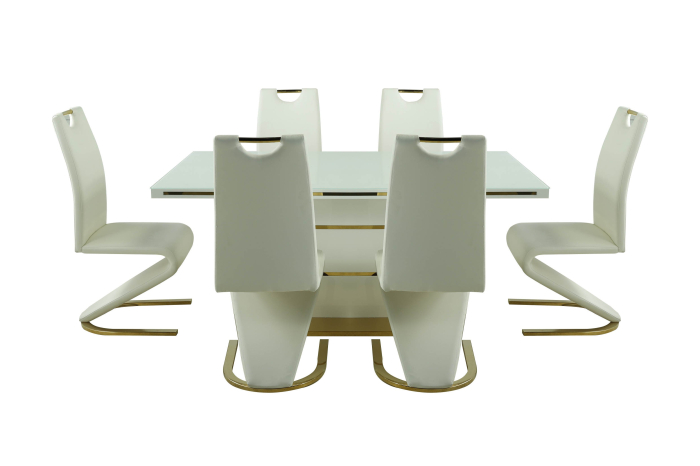 Set masa DA1128G + 6 SCAUNE DA2626G,160x90x75 cm GOLD [3]