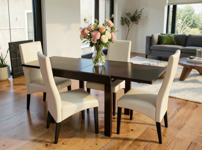 Set masa KORS cu 4 scaune 6012 Wenge Crem [2]