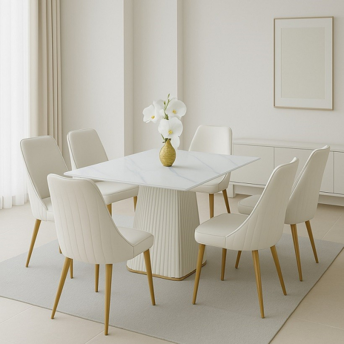 Set masa Laura + 6 scaune tapitate [3]