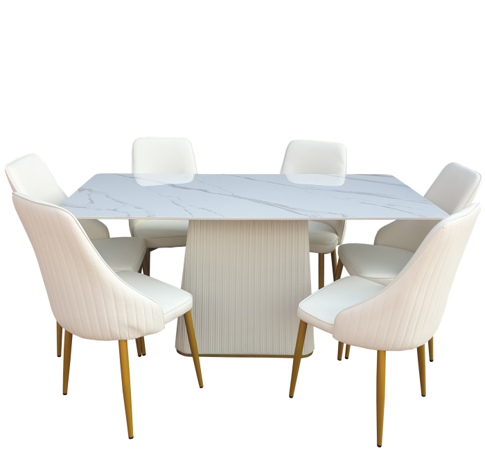 Set masa Laura + 6 scaune tapitate [5]