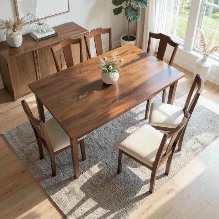Set masa RH7008T cu 6 scaune RH159C Dirty Oak 150x90x76 cm [2]