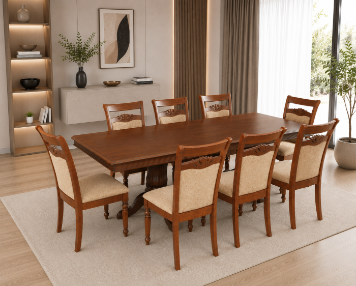 Set masa RH7132 cu 8 scaune RH8064 Dirty Oak 160x100x77 cm [3]