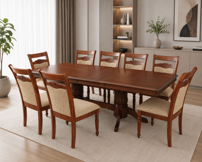 Set masa RH7132 cu 8 scaune RH8064 Dirty Oak 160x100x77 cm [2]