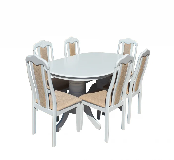 Set RH7017T cu 6 scaune RH558C White 150x90x76 cm [2]