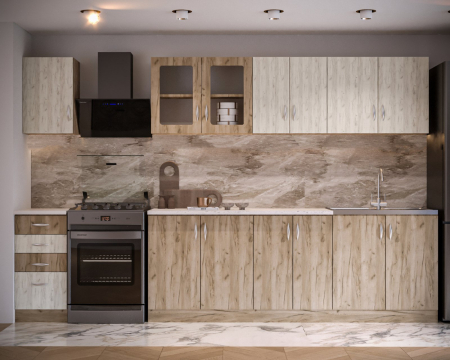 Bucatarii - Bucatarie Mira Ro, 260x60x200 cm, K001 + K002