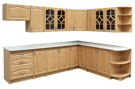 Bucatarii - Bucătărie Olea Colț MDF Mesteacăn 270x60x200 cm