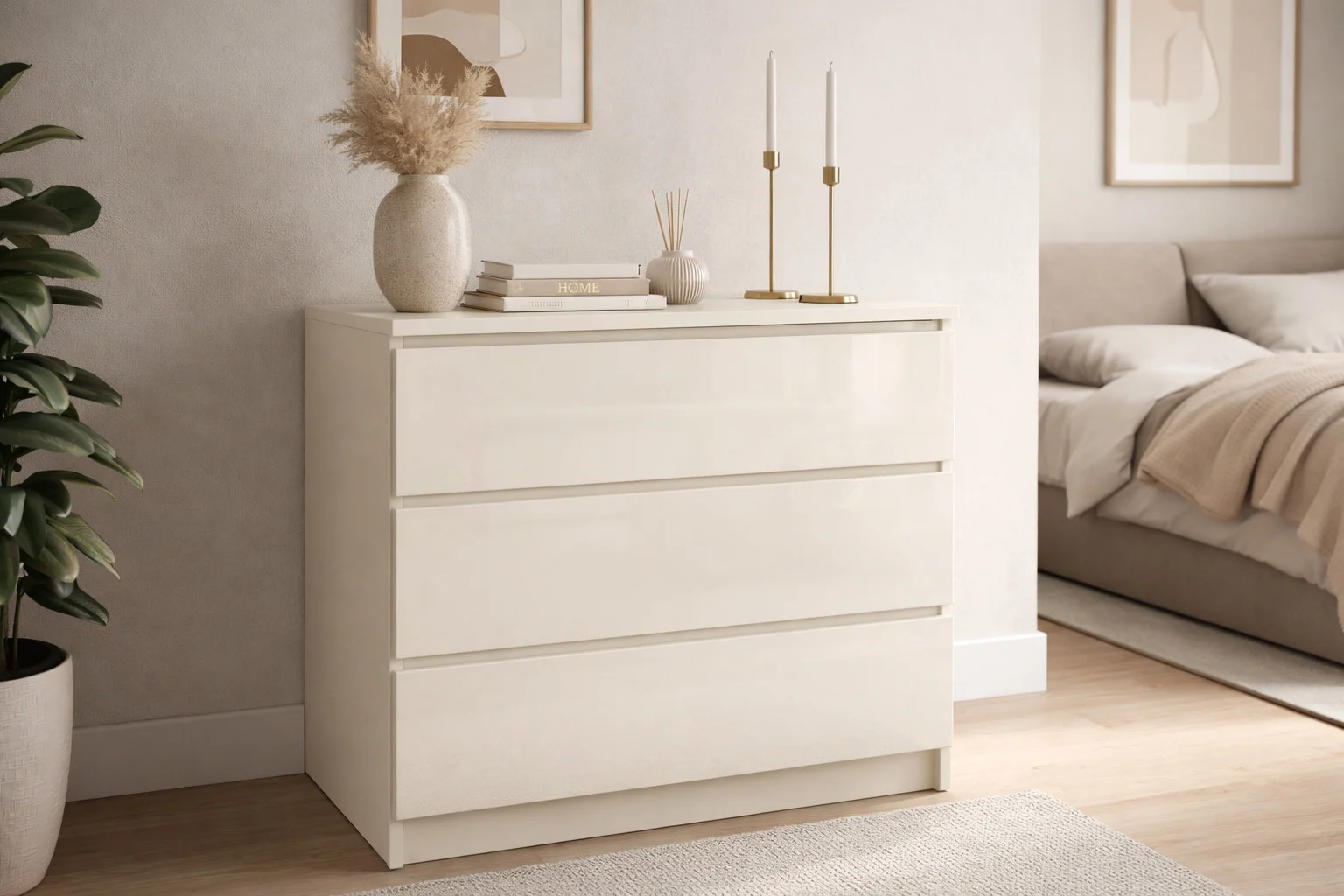 Comode - Comoda Aria 3 sertare Alb 70x40x77 cm