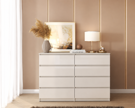 Comode - Comoda Aria 8 sertare Alb 120x40x97cm