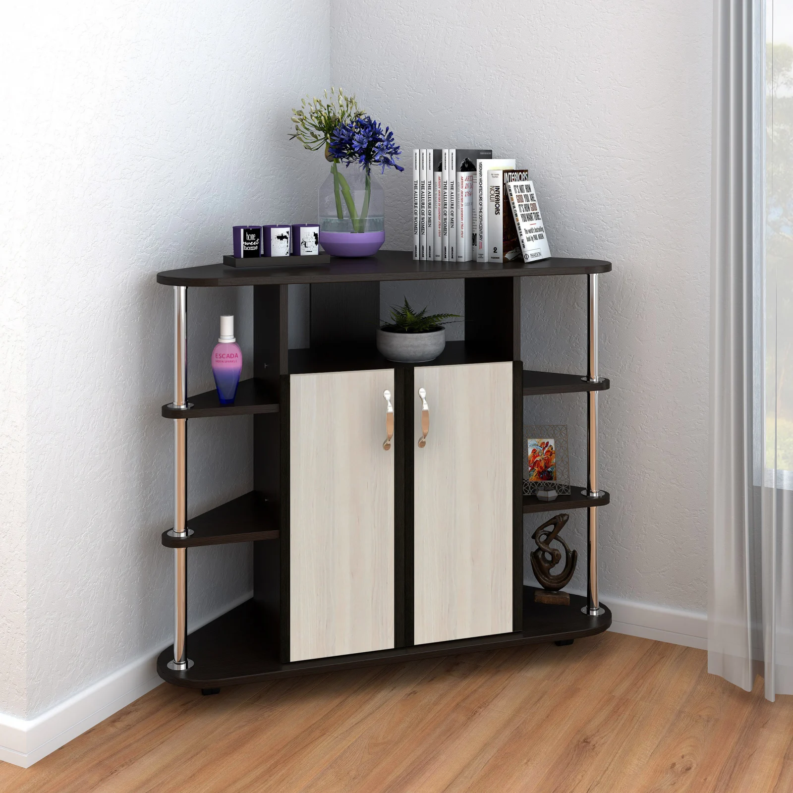 Comode - Comoda TV Colt Ro Wenge Mesteacan