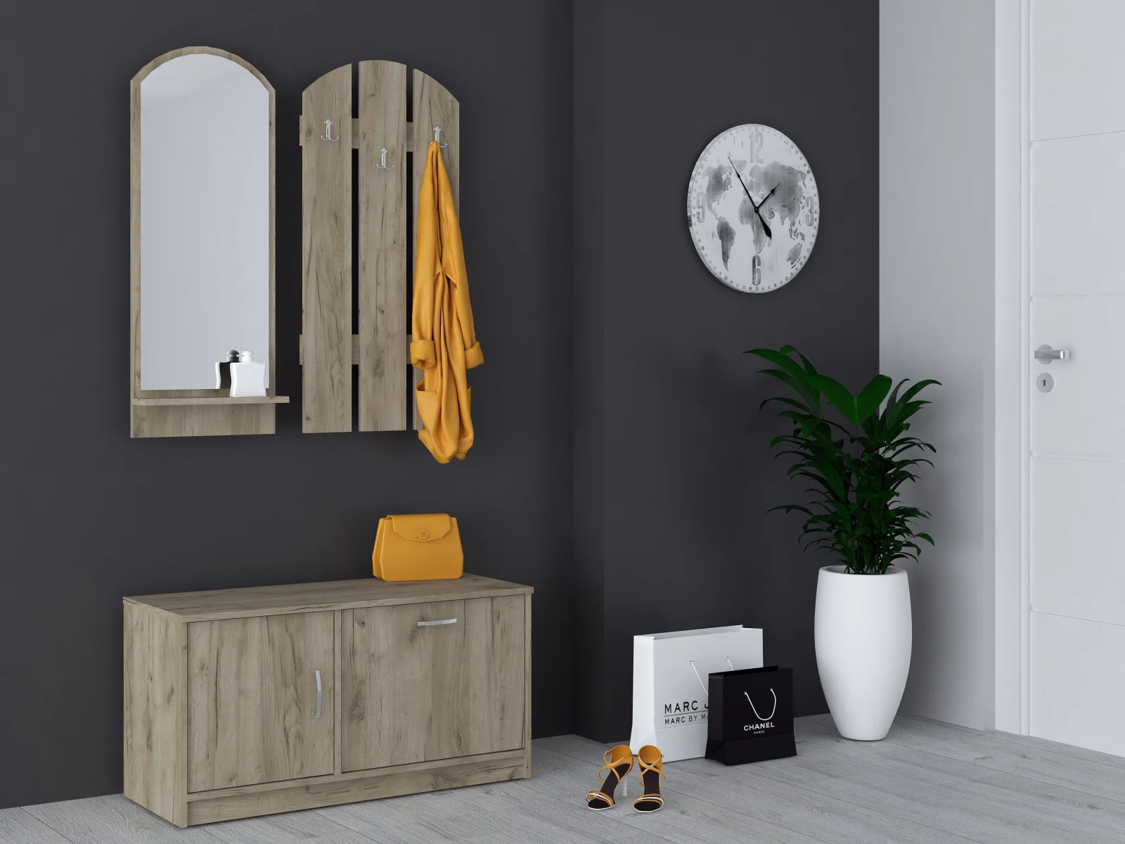 Cuiere - Cuier Nico Ro Stejar K002 100x36x150 cm