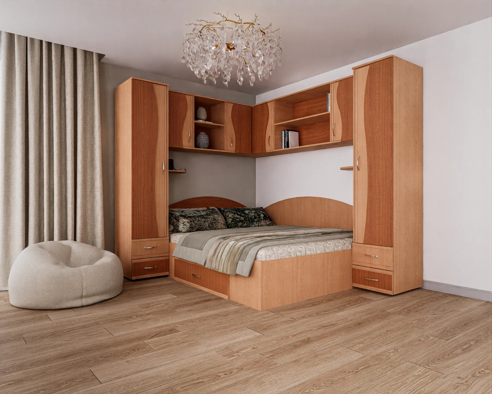 Seturi Dormitor - Dormitor Tineret Colt S Fag Cires 187x51/247x200 cm