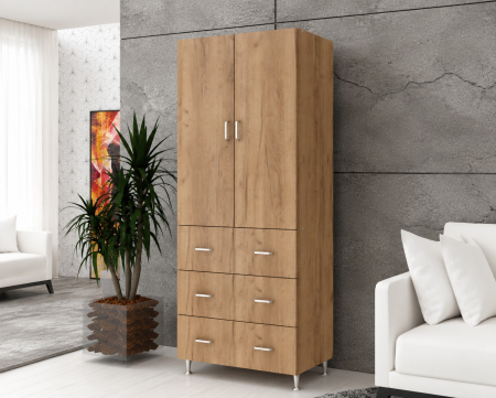 Dressinguri & Dulapuri - Dulap 2U/3S Stejar K003 70x35x180 cm