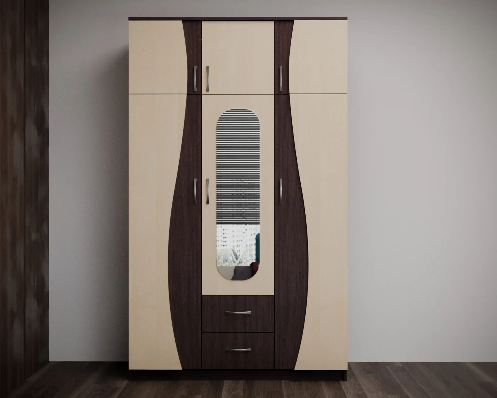 Dressinguri & Dulapuri - Dulap Loft  Wenge Mesteacan 120x50x198cm