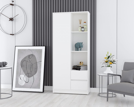 Dressinguri & Dulapuri - Dulap MP1 1U/2S Alb 80x33x180 cm