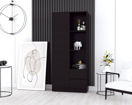 Dressinguri & Dulapuri - Dulap MP1 1U 2S Wenge 80x33x180 cm
