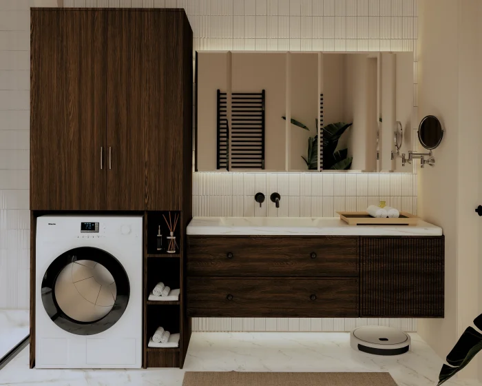 Mobila baie - Dulap MS 2U Polite Wenge 85x60x199 cm