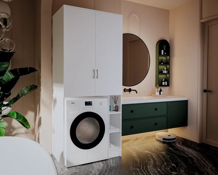 Mobila baie - Dulap MS Alb 85x60x199 cm