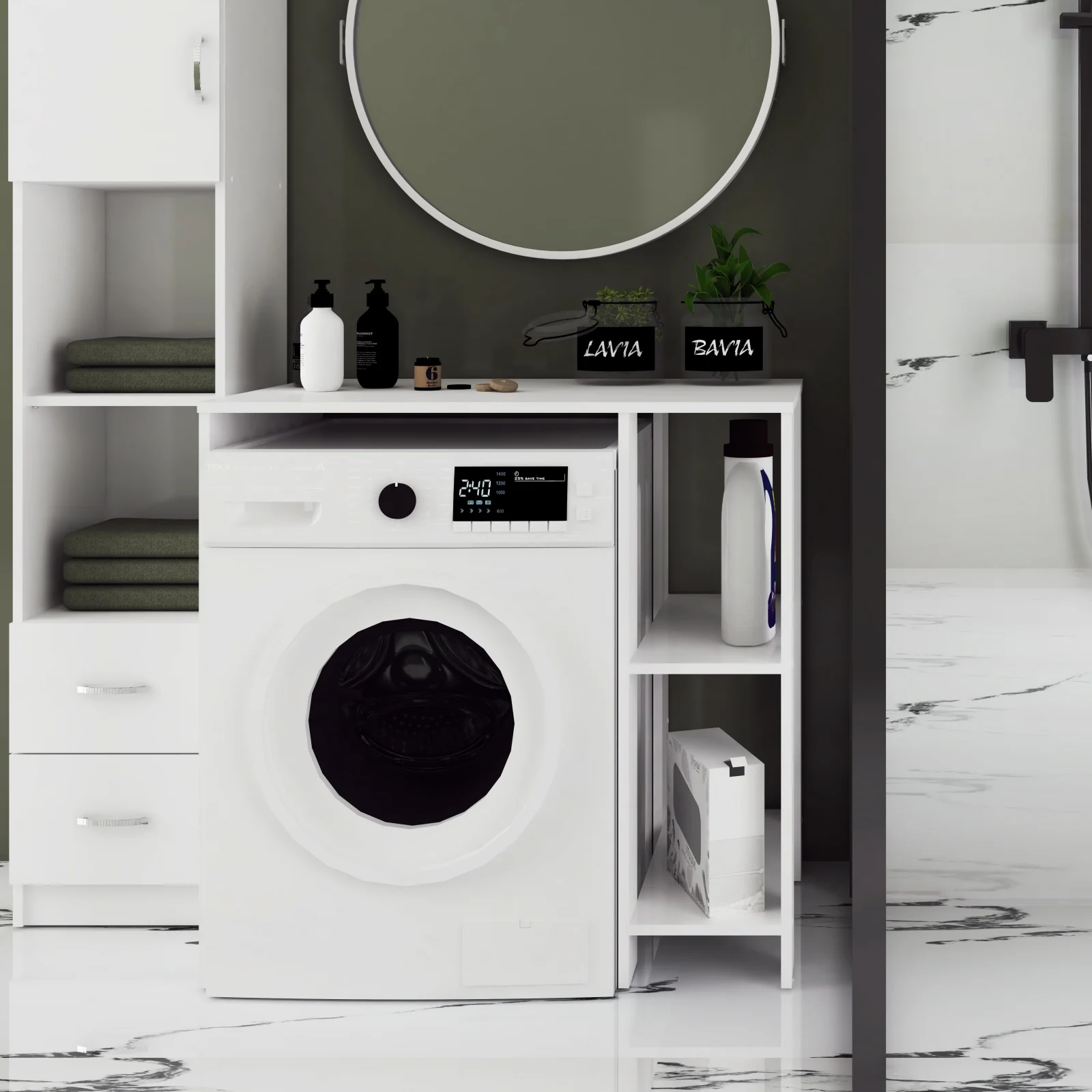 Mobila baie - Dulap MS Alb 90x60x90 cm