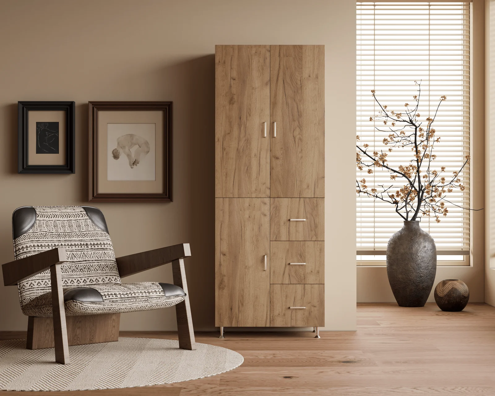 Mobila Dormitor - Dulap Olia Stejar K003 70x35x180 cm