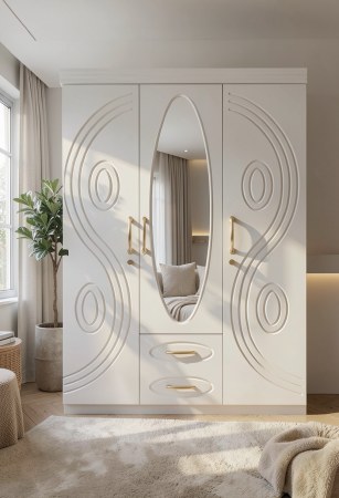 Dressinguri & Dulapuri - Dulap ZQW-037 MDF - 3U+2S Alb 150x50x200 cm