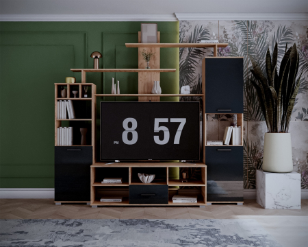 Seturi Living - Living Geo Stejar K003 Antracit 247x45x210 cm