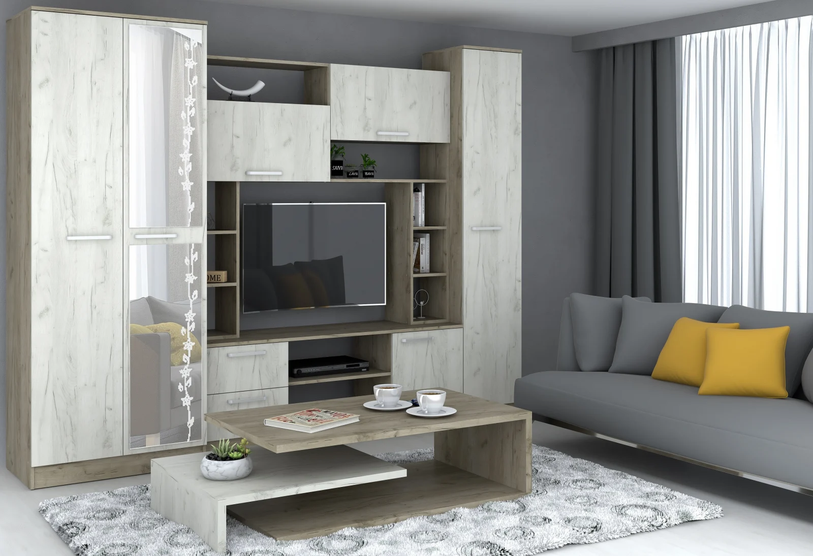 Seturi Living - Living Elis K002+K001 270X54X210 cm